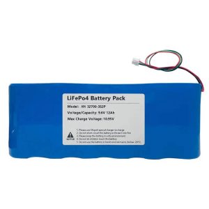 Lifepo4-batteripaket 9,6V 12AH 3S2P för solcellsgatubelysning